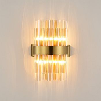 Boise Four Light Wall Fitting Amber Glass