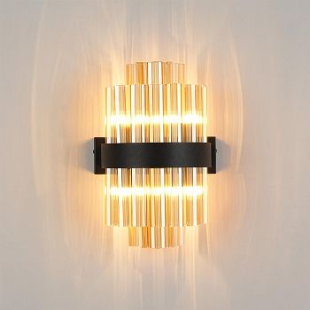 Boise Four Light Wall Fitting Amber Glass