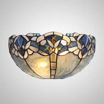 Fullerton Blue And Clear Tiffany Wall Light LT30243