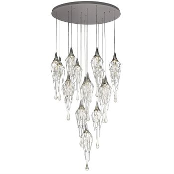 Reno 18 Light Chrome And Glass Ceiling Cluster Pendant LT30729