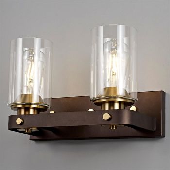 Salem Brown and Bronze Double Wall Light LT30425