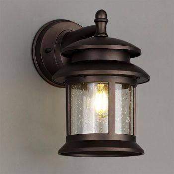 Cincinnati Antique Bronze Seeded Glass Wall Lantern LT31170