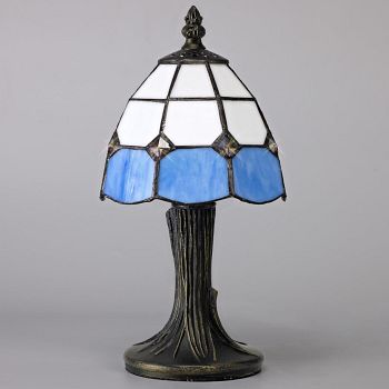 Pasadena White And Blue Tiffany Table Lamp LT30177