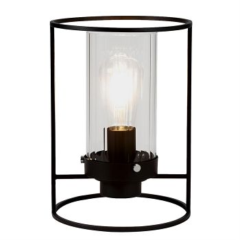 Topeka Black Finish Clear Glass Table Lamp LT30450
