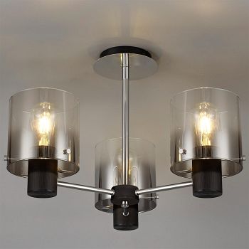 Tennessee 3 Arm Semi-Flush Glass Ceiling Lights