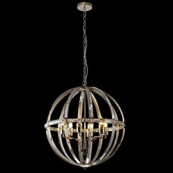 Baltimore Large Nickel And Glass Crystal Globe Pendant LT31309