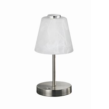 Emmy Matt Nickel & Alabaster LED Table Lamp R52541907