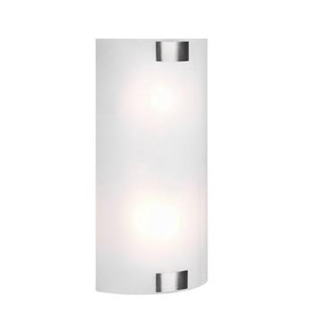 Pura Large White Frosted Curved Glass Double Wall Light