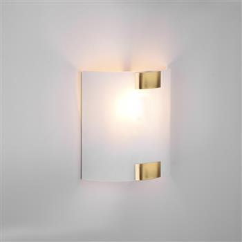 Pura White Frosted Glass Curved Single Wall Light 