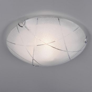 Sandrina Single Flush Light Textured White Glass 601200100