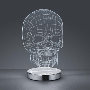 Skull Chrome And Acrylic LED Novelty Childrens Table Lamp R52461106