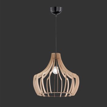 Wood Black And Natural Wood Ceiling Pendant R30253830