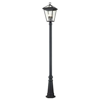 Black IP44 Rated 4 Light Outdoor Post Light QN-ALFORD-PLACE5-L-MB
