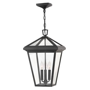 IP44 Rated Black Outdoor 3 Light Hanging Lantern QN-ALFORD-PLACE8-L-MB