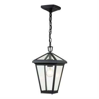 IP44 Rated Black Outdoor Small Hanging Lantern QN-ALFORD-PLACE8-S-MB