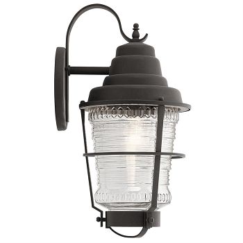 IP44 Rated Weathered Zinc Outdoor Large Wall Lantern QN-CHANCE-HARBOR-L