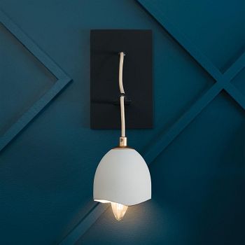 Shell White, Black, And Luxe Gold Wall Light QN-NULA1