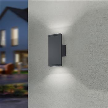 Colorado LED IP54 Anthracite Outdoor Double Wall Light 228460242