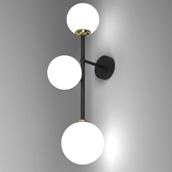 Pop Triple Black and Gold Wall Light MLP7844