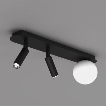 Sirio Three-Light Black Ceiling Fitting MLP8405