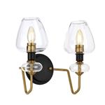 Double Wall Light Aged Brass Finish DL-ARMAND2-AB