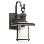 Outdoor IP44 Rated Wall Light Weathered Zinc Finish KL-RIVERWOOD2-L