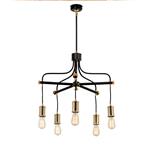 Pendant Black And Polished Brass Finish Five Light DOUILLE5-BPB
