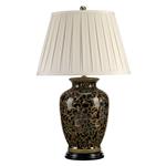 Table Lamp Black Glaze Gold Floral Pattern MORRIS-TL-LARGE