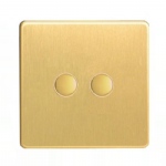 Satin Brass 2 Gang Touch Control Slave IDBS002S