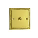 Georgian Polished Brass Intermediate Toggle Switch XGT7