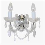 Marham Curved Ornate Crystal Double Wall Light