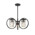 Talin Convertible Crystal And Black Ceiling Light CF1703/03/BLK