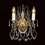 Tangley Polished Brass And Crystal Double Wall Light IX024