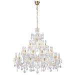 Marie Therese 30 Arm Brass and Clear Crystal Chandelier 1214-30
