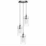 Duo 1 Clear Glass and Chrome Cluster Pendant Light 2300-3