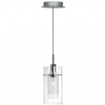 Duo 1 Chrome and Clear Glass Single Pendant 2301
