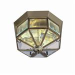 Pisa Octagonal Antique Brass Semi Flush Ceiling Light 8235AB