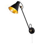 Swing Arm Adjustable LED Small Matt Black/Gold Wall Light 6302BK