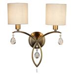 Alberto LED Antique Brass Double Wall light 1602-2AB