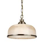 Bistro 2 LED Antique Brass Single Pendant Ceiling Light 1682AB