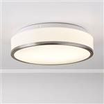 Cheese IP44 Satin Silver/Opal Flush fitting Ceiling Light 7039-28SS