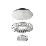 Clover LED Chrome/Crystal Two Tiered Ceiling Pendant Light 2328CC