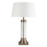 Pedestal Antique Brass/Clear Glass Table Lamp 5141AB