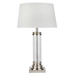 Pedestal Satin Silver/Clear Glass Table Lamp 5141SS