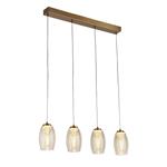 Cyclone Bronze and Champagne Glass LED 4 Bar Pendant 97292-4CP