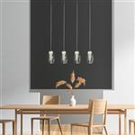 Cyclone Chrome and Clear Glass LED Four Bar Pendant 97292-4CL