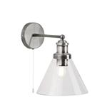 Pyramid Satin Silver Switched Wall Light 1277SS