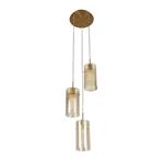 Duo 1 Champagne Glass and Bronze Cluster Pendant Light 2303-3CP