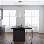 Duo 3 Bronze and Champagne Glass Ceiling Pendant Light 3303-3CP