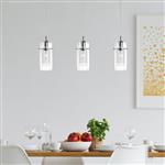 Duo Chrome and Clear Glass Ceiling Pendant Light 3303-3CC